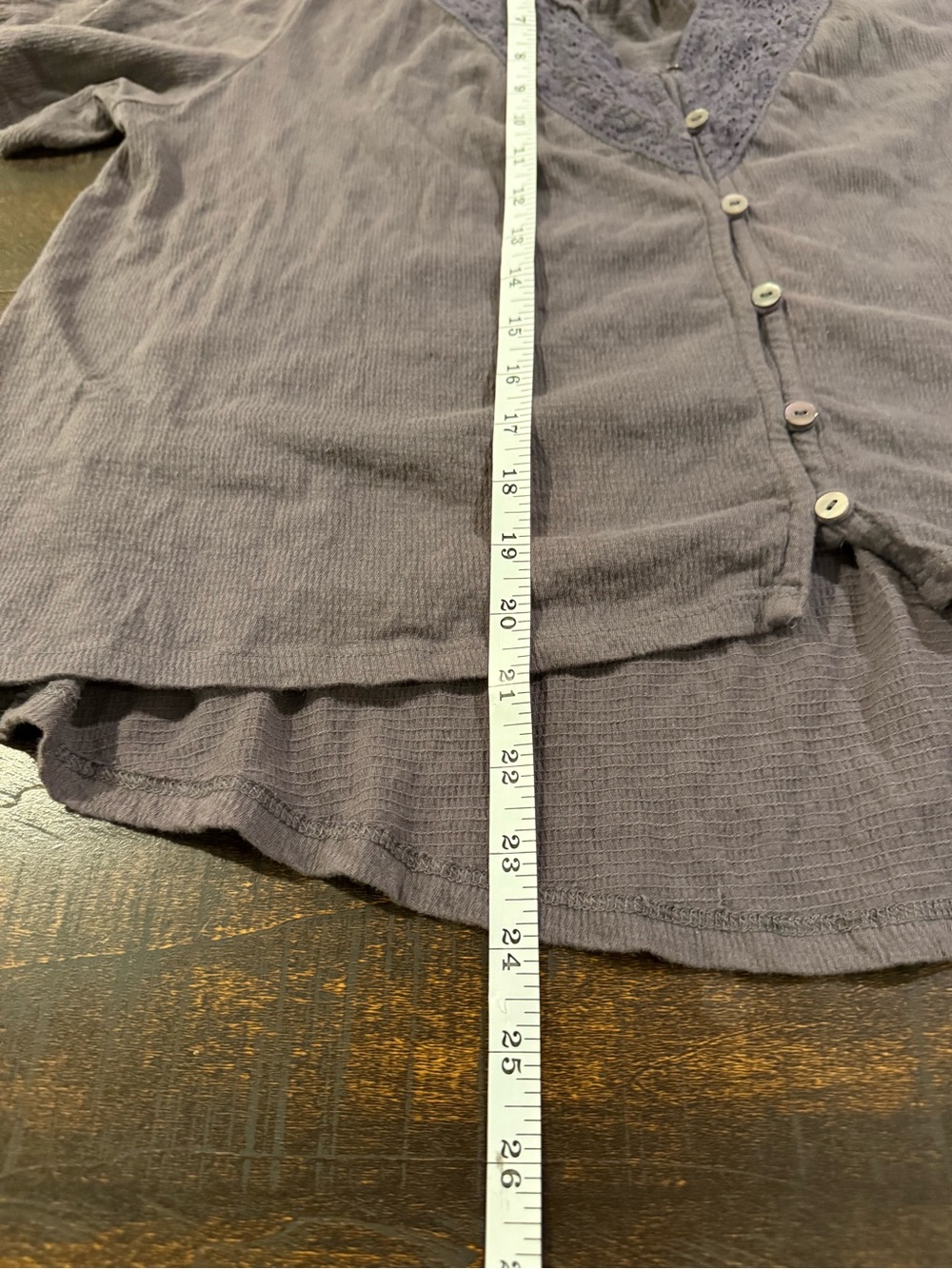 Lucky Brand Open Neck Lace Top Small Boho Gauze Button Front - Picture 10 of 12